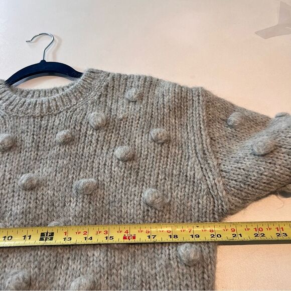 & Other Stories Sweater Women’s XS alpaca Wool Gray Pom Pom Fuzzy Pullover - Picture 6 of 7